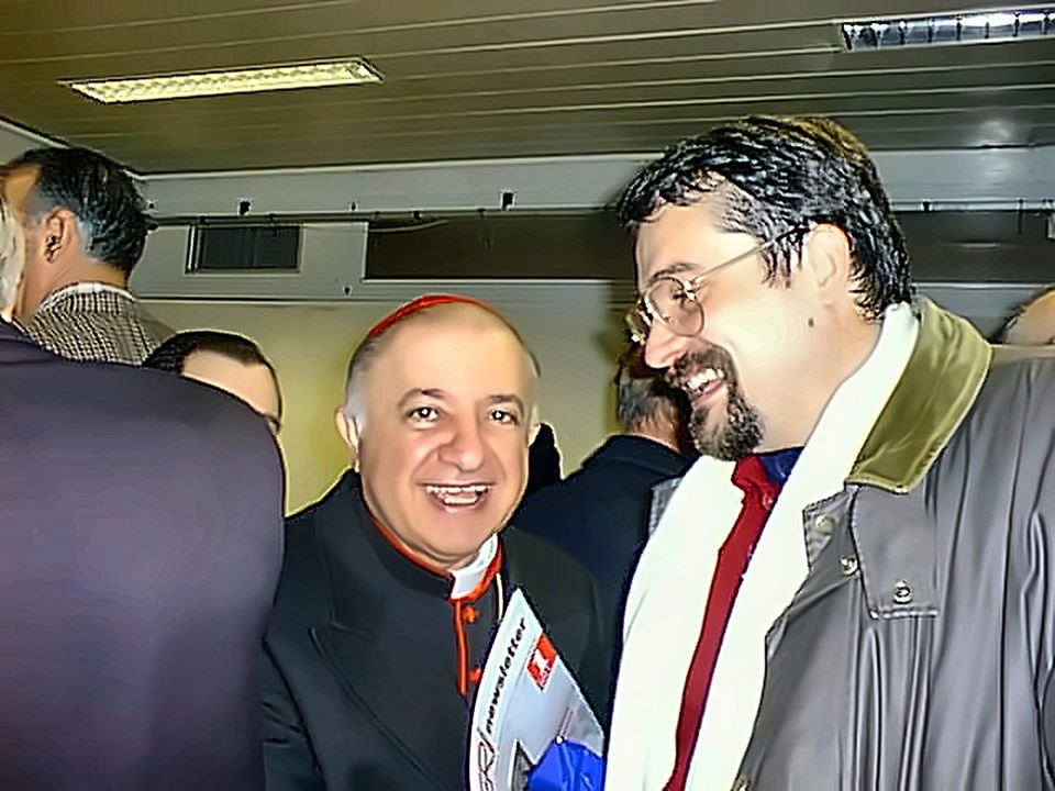 Con il cardinale Dionigi Tettamanzi, allora arcivescovo di Genova